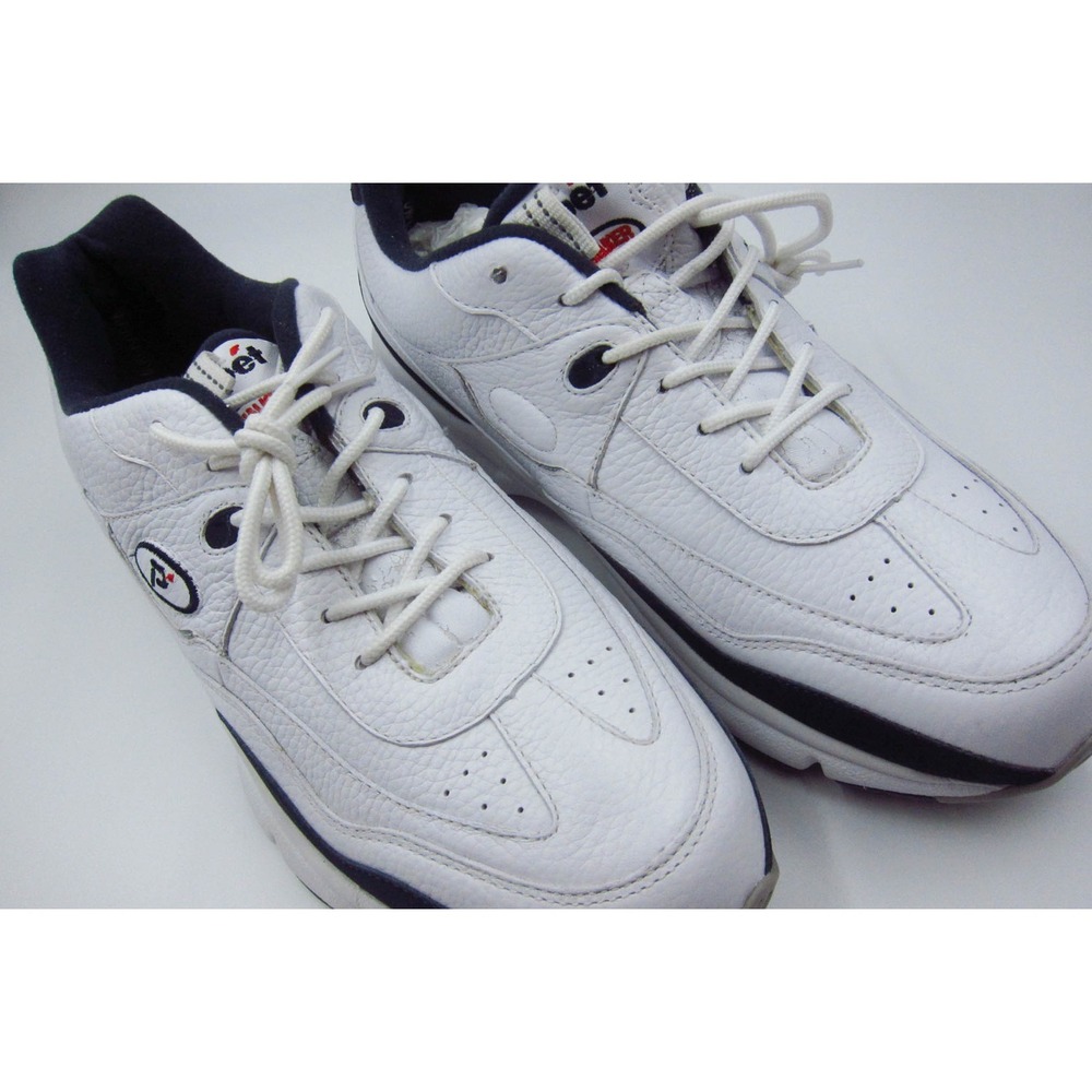Propet Rainwalker M2056 Mens Walking Shoes White Navy Leather Waterproof 10.5 M